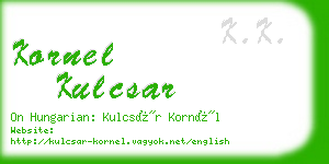 kornel kulcsar business card